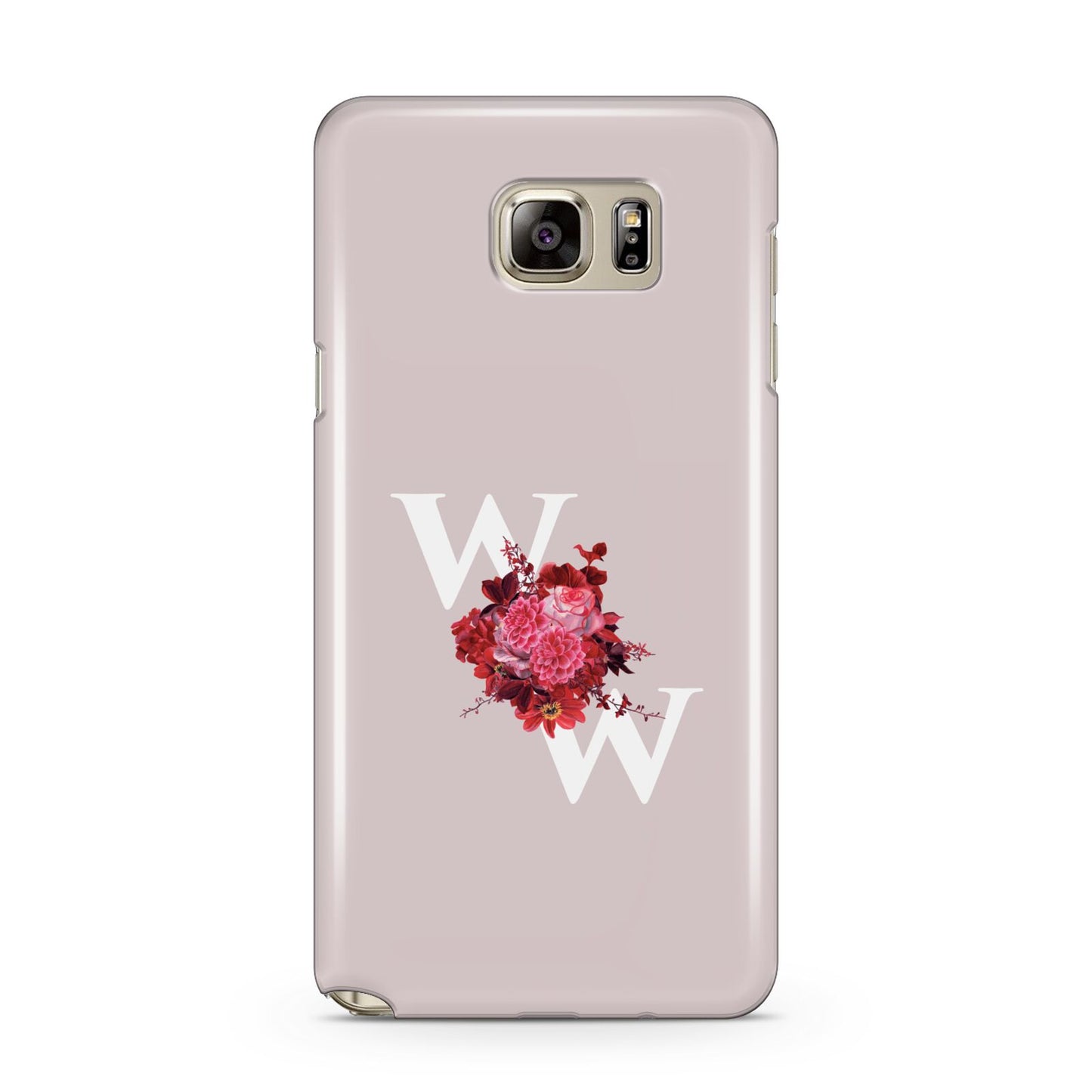 Custom Dual Initial Floral Samsung Galaxy Note 5 Case