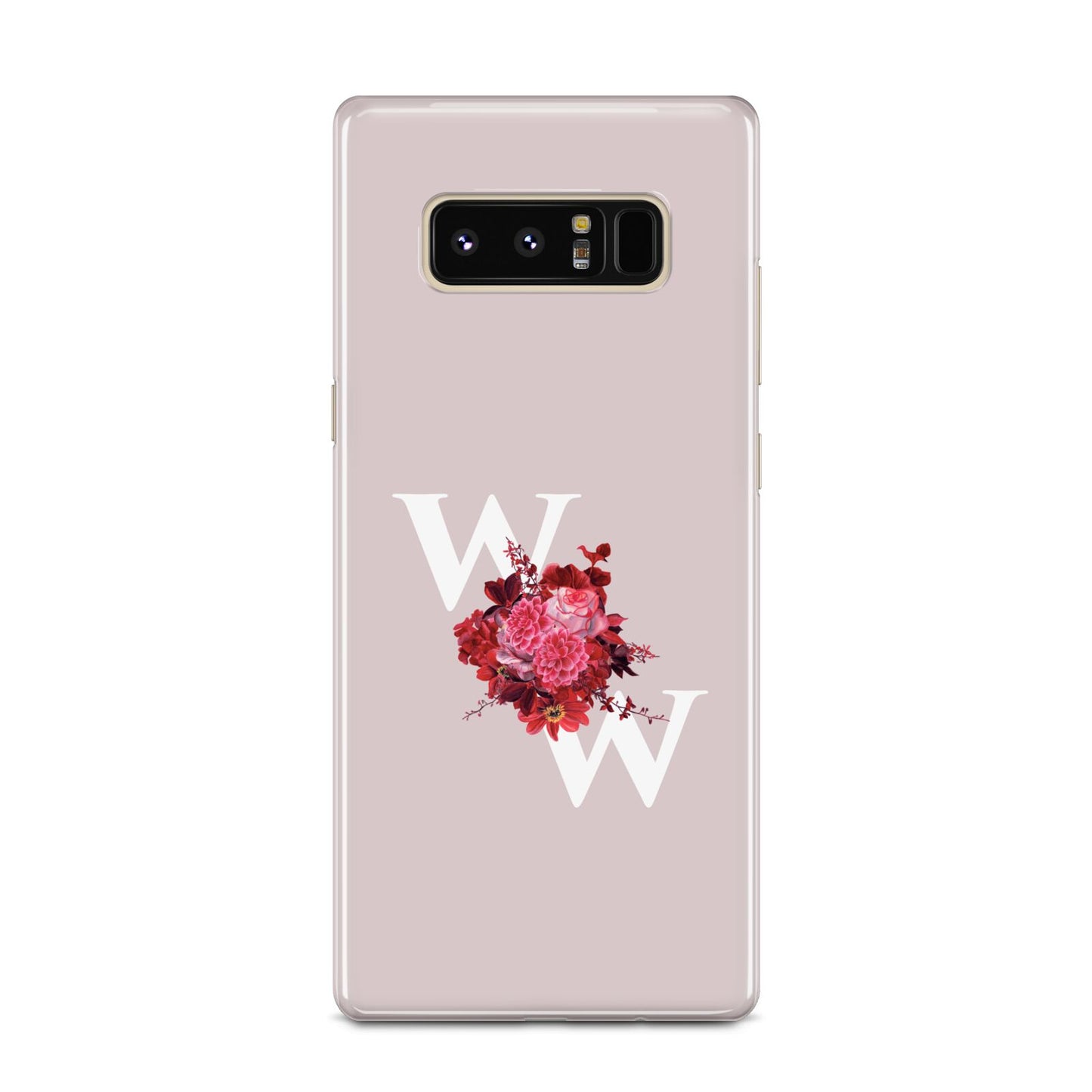 Custom Dual Initial Floral Samsung Galaxy Note 8 Case