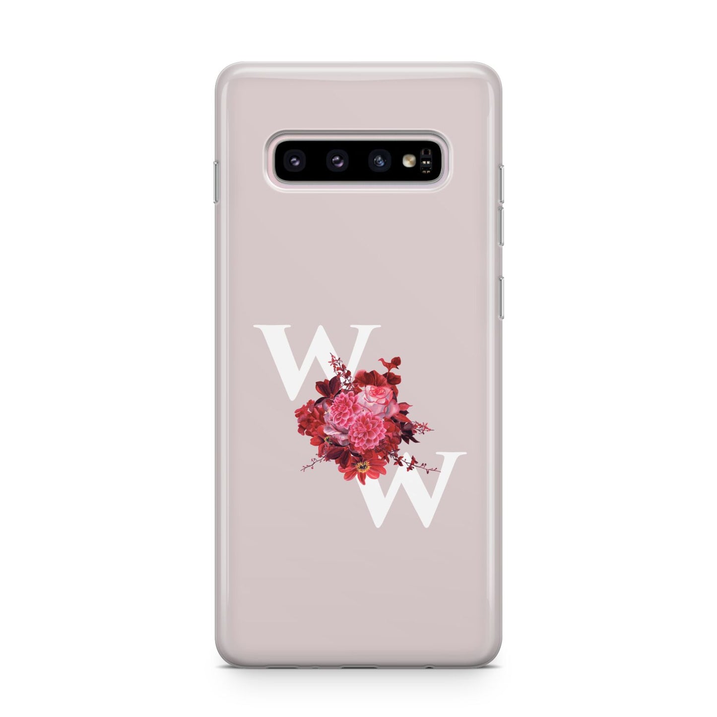 Custom Dual Initial Floral Samsung Galaxy S10 Plus Case