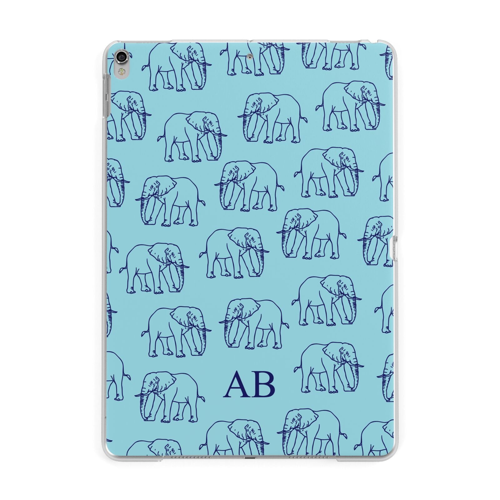 Custom Elephant Apple iPad Silver Case