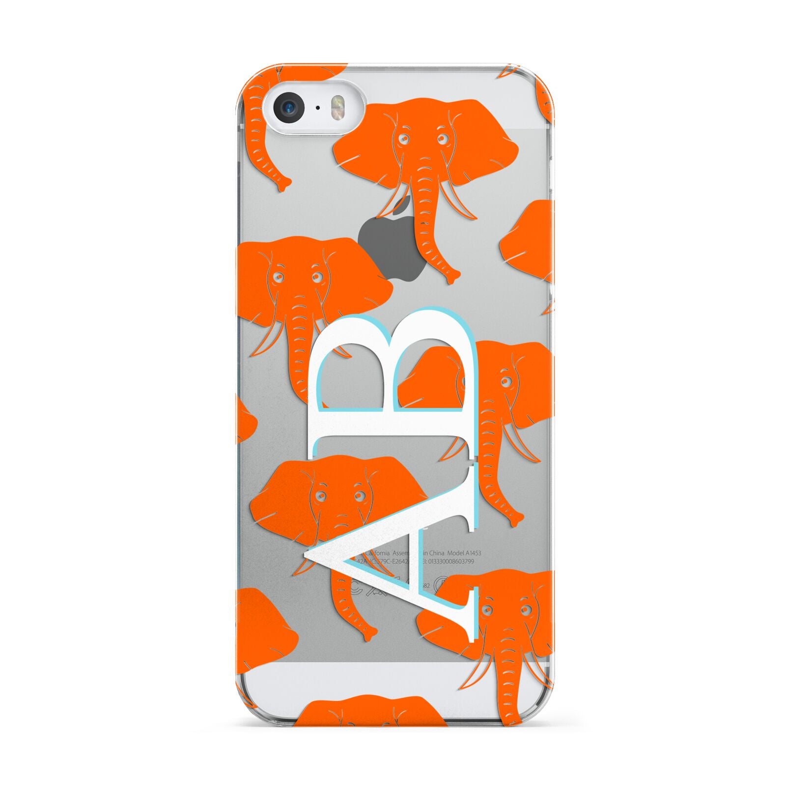 Custom Elephant Initials Apple iPhone 5 Case