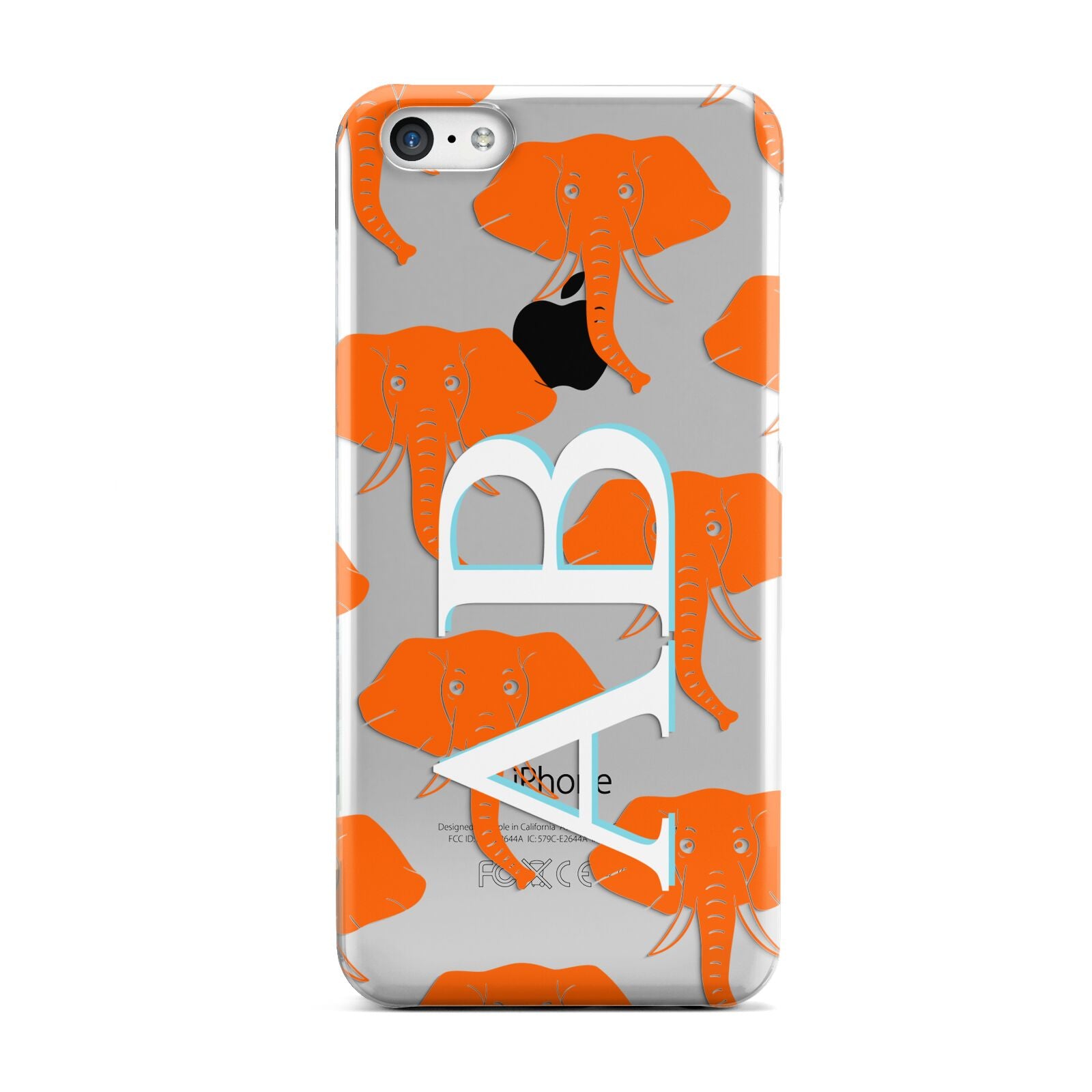 Custom Elephant Initials Apple iPhone 5c Case