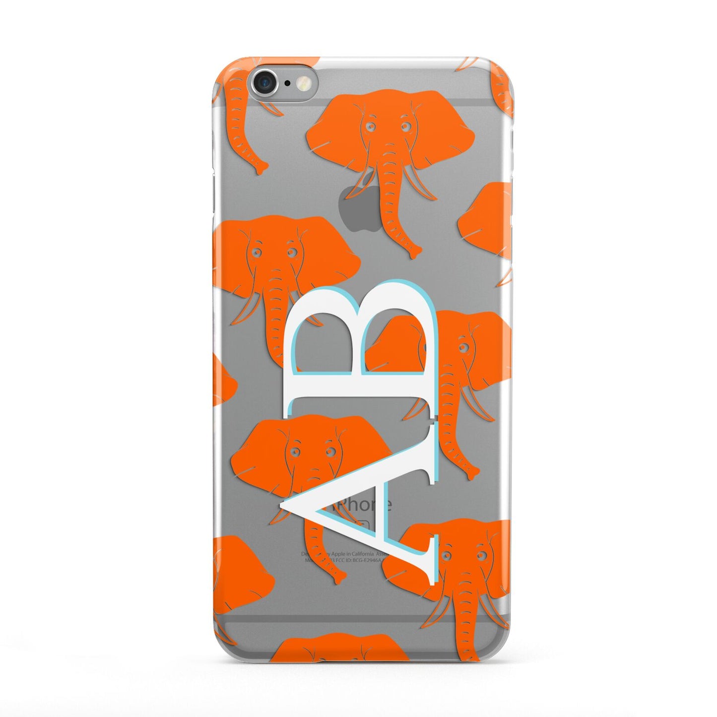 Custom Elephant Initials Apple iPhone 6 Plus Case