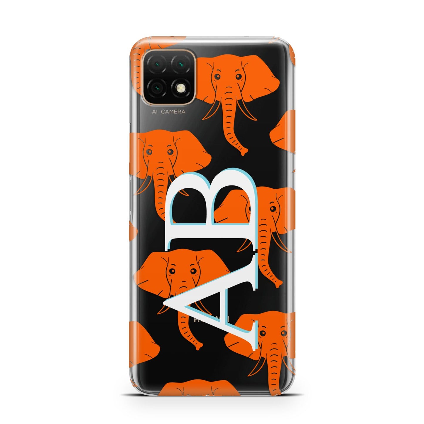 Custom Elephant Initials Huawei Enjoy 20 Phone Case