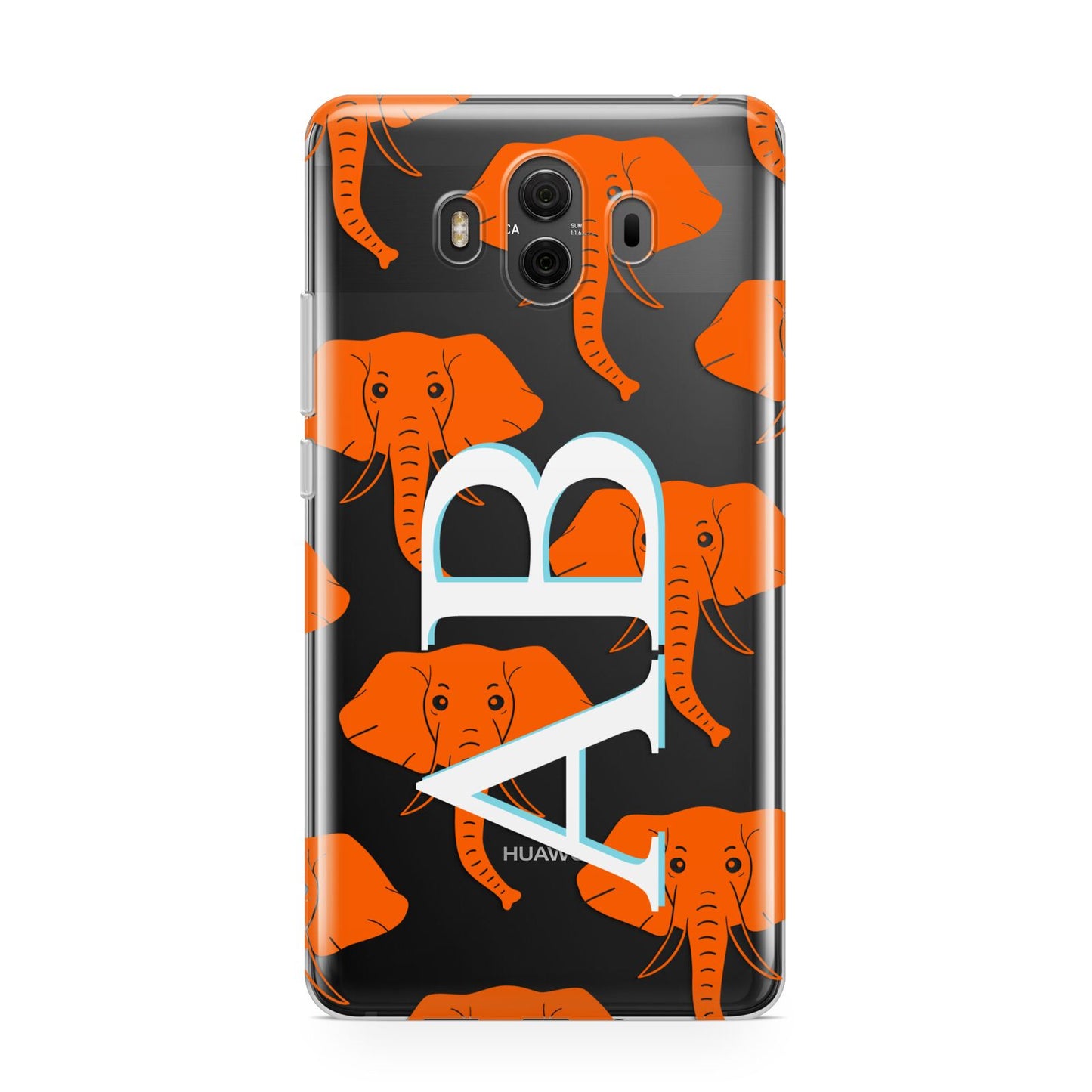 Custom Elephant Initials Huawei Mate 10 Protective Phone Case