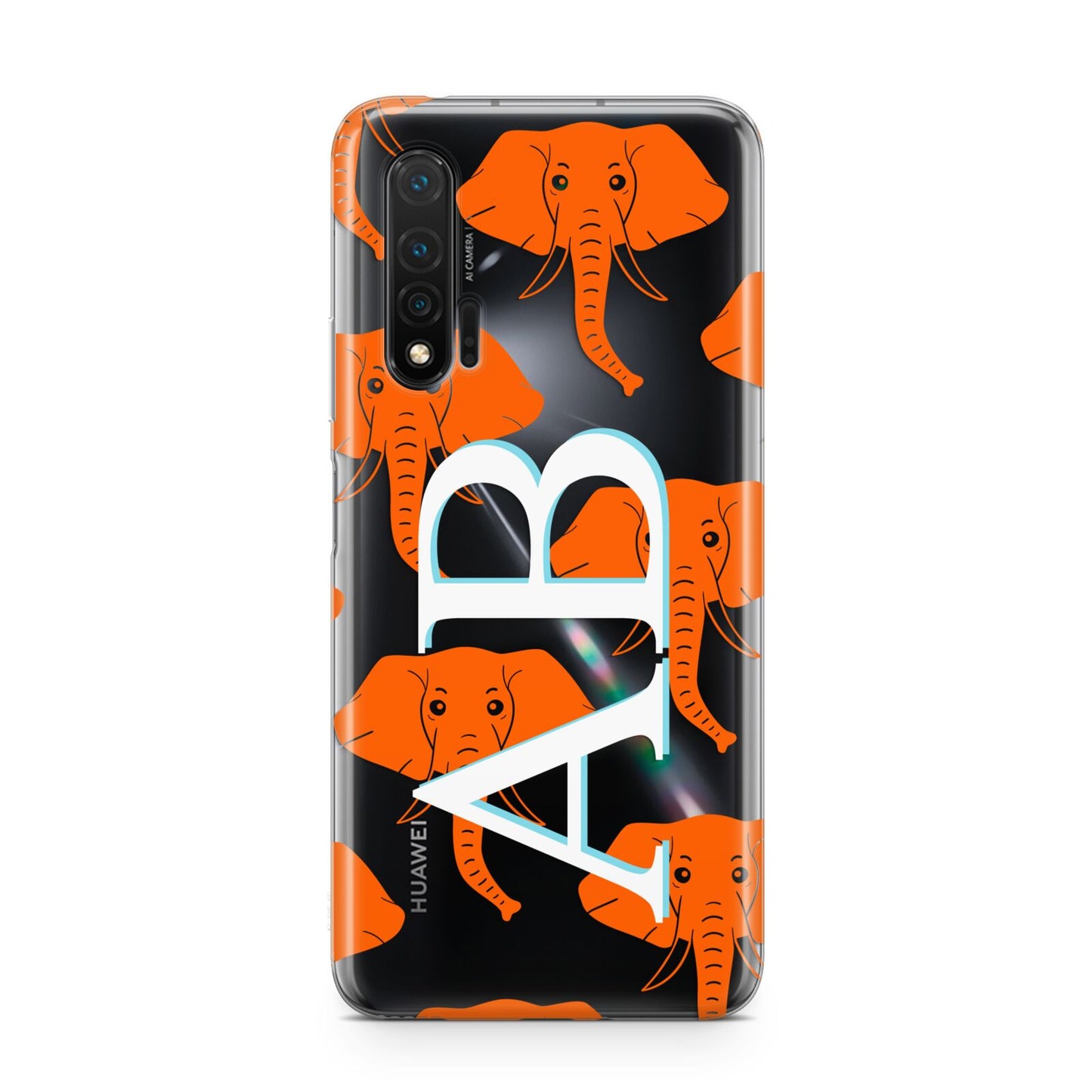 Custom Elephant Initials Huawei Nova 6 Phone Case