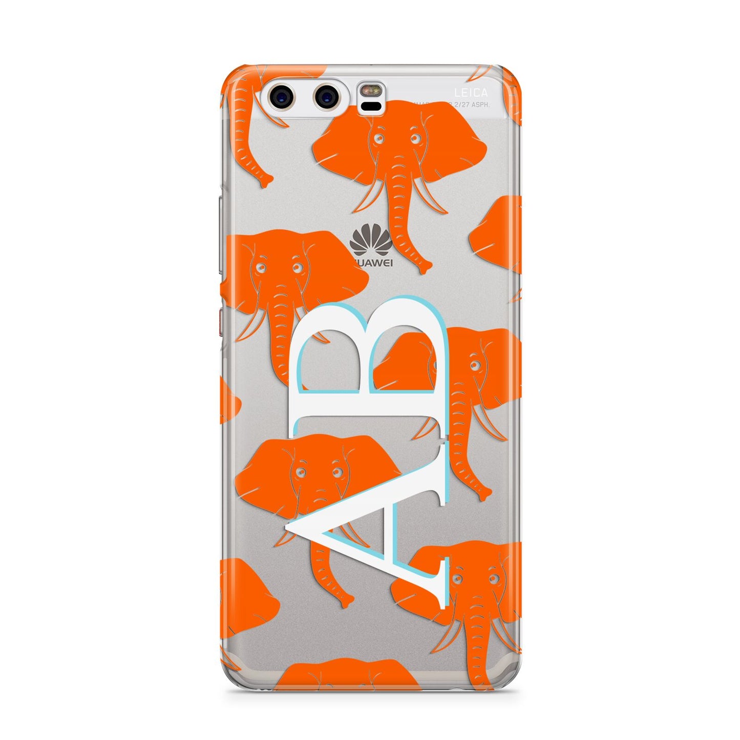 Custom Elephant Initials Huawei P10 Phone Case