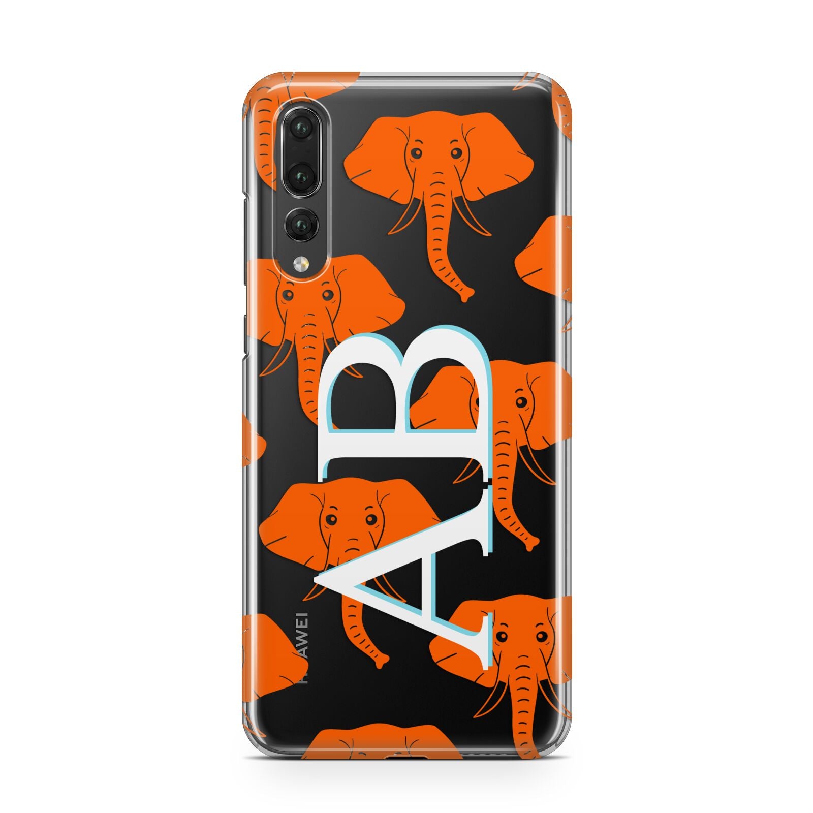 Custom Elephant Initials Huawei P20 Pro Phone Case