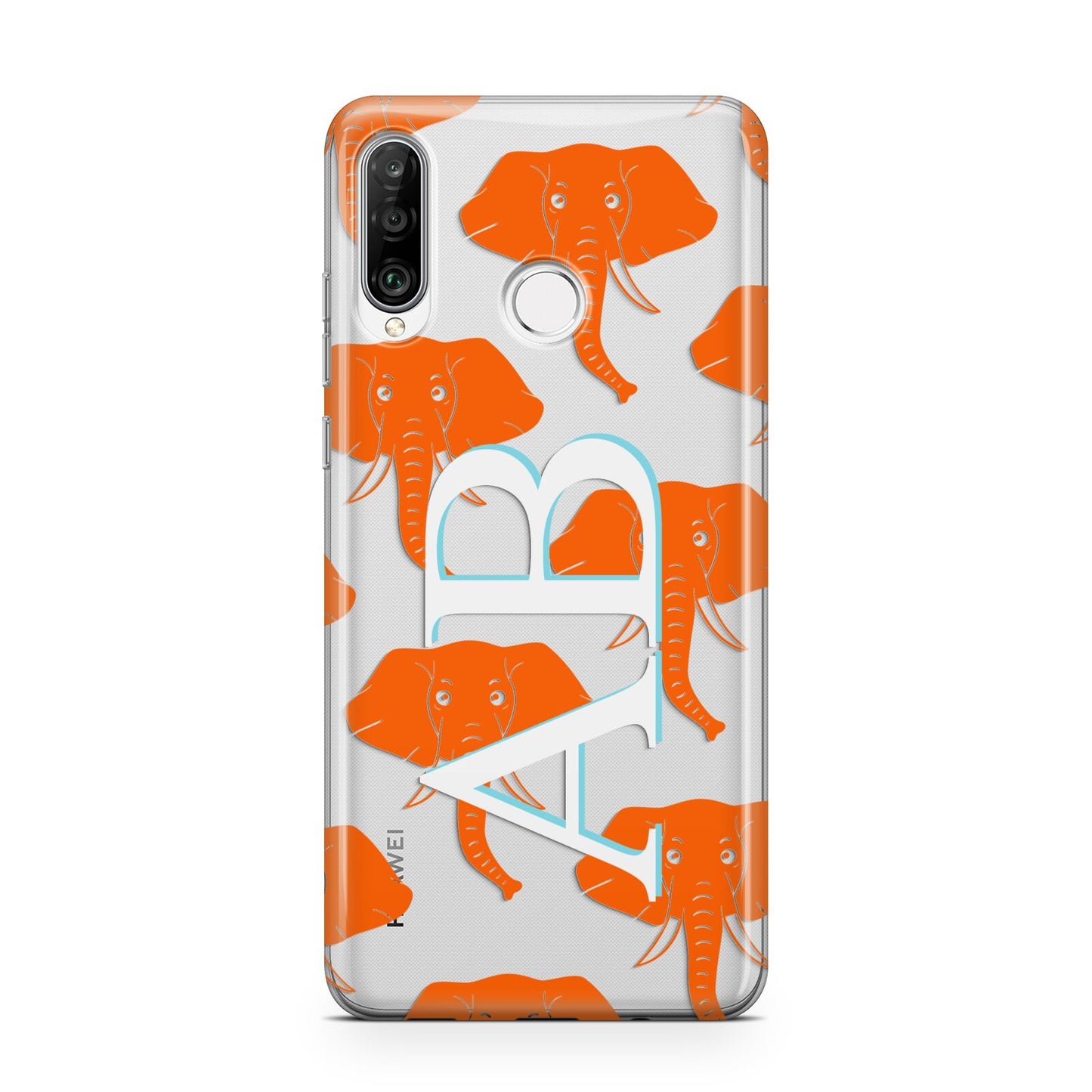 Custom Elephant Initials Huawei P30 Lite Phone Case