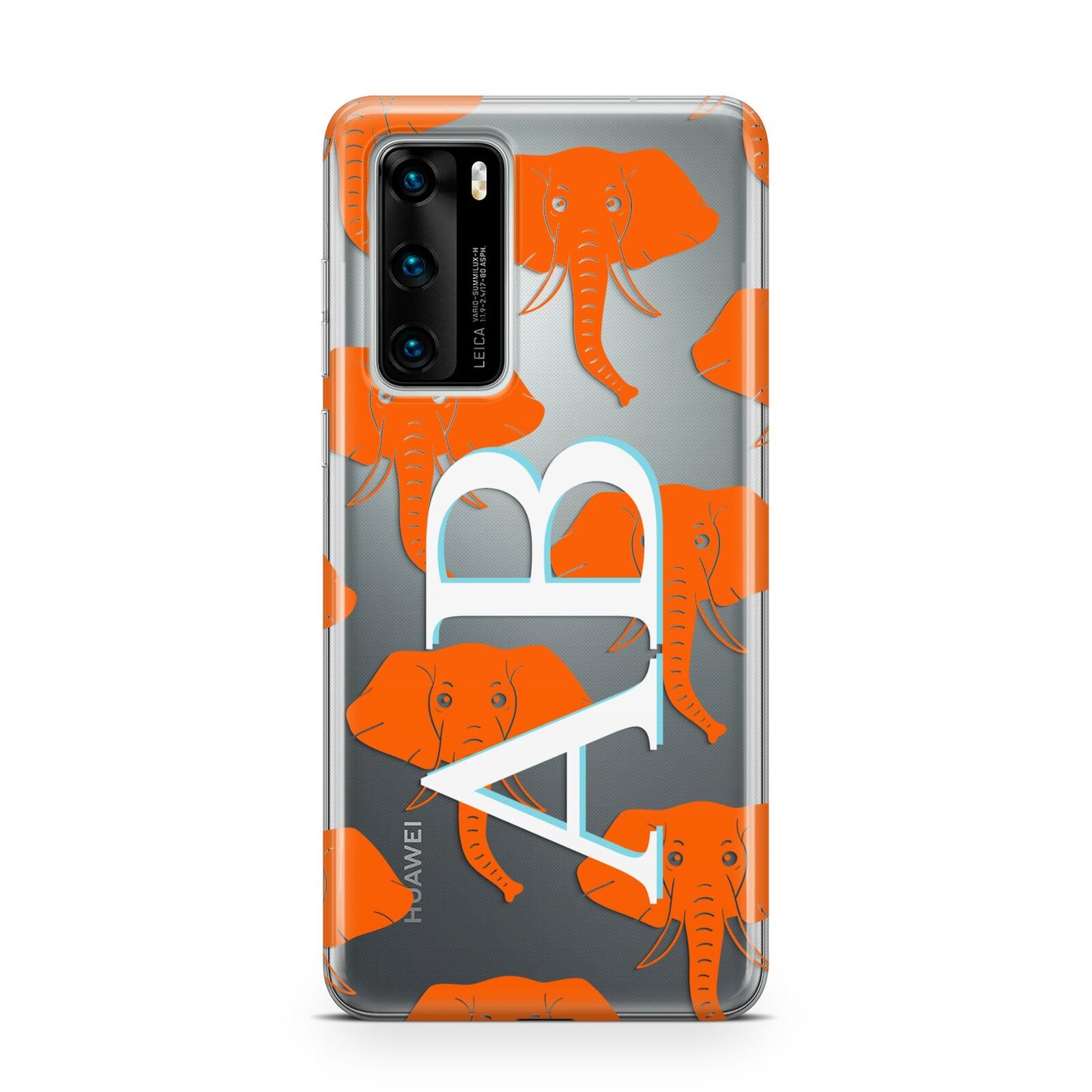 Custom Elephant Initials Huawei P40 Phone Case