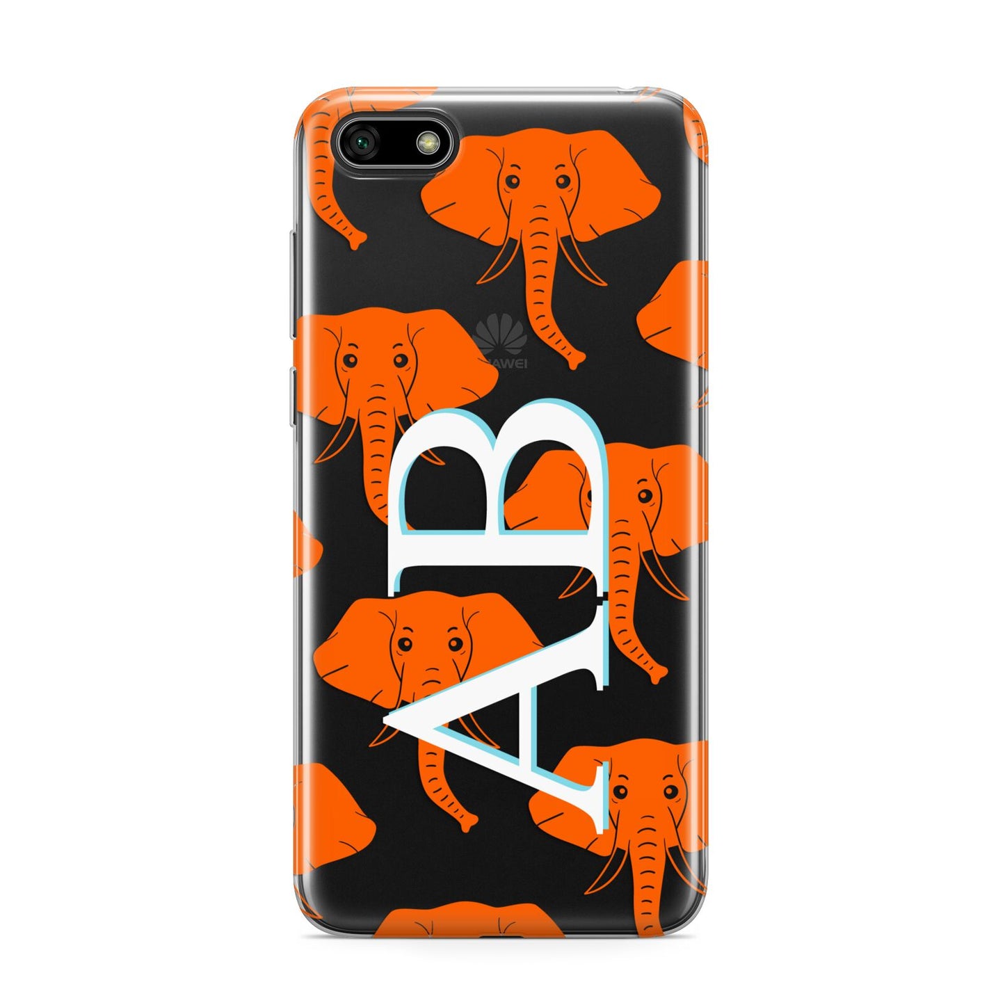 Custom Elephant Initials Huawei Y5 Prime 2018 Phone Case