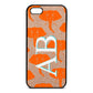 Custom Elephant Initials Rose Gold Pebble Leather iPhone 5 Case