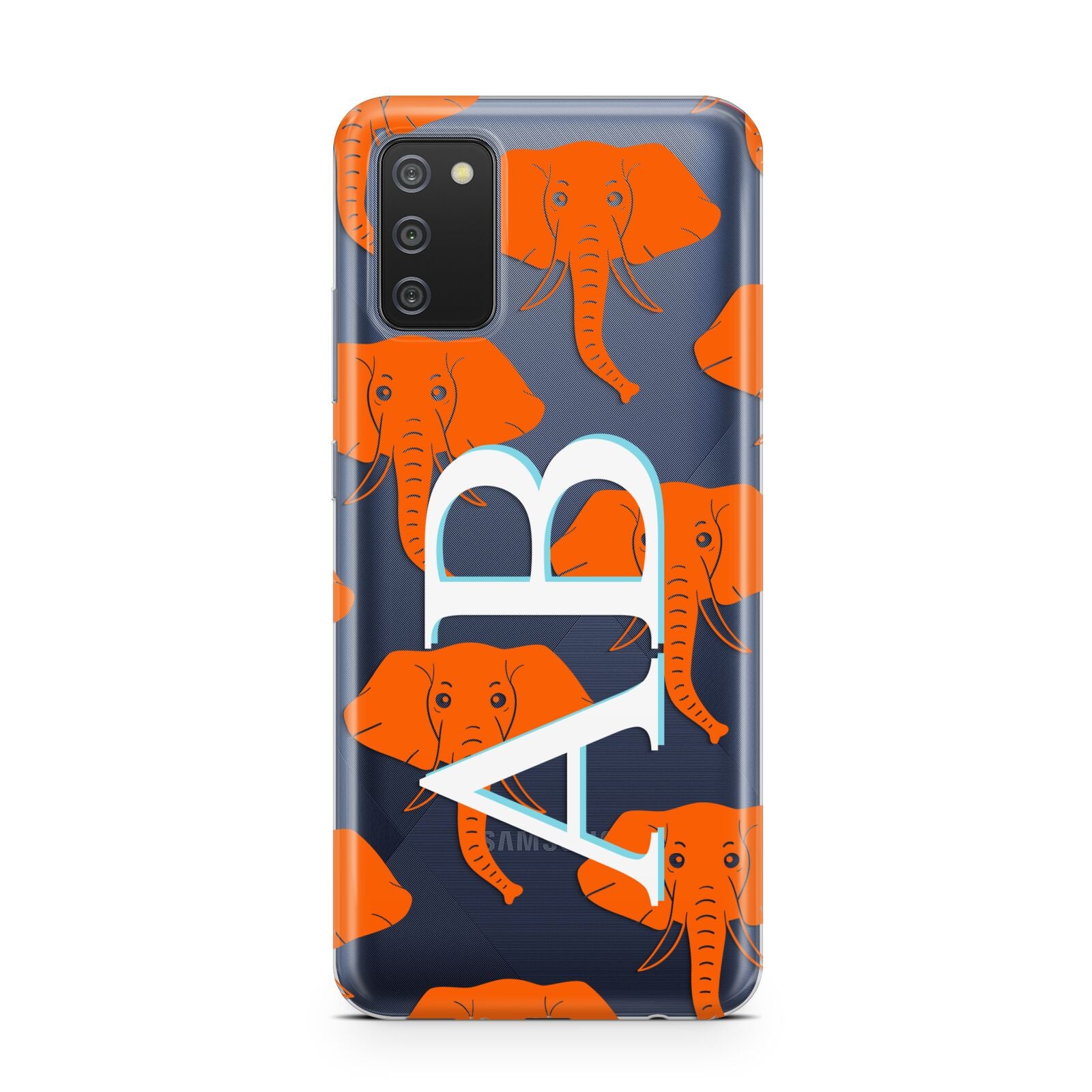 Custom Elephant Initials Samsung A02s Case