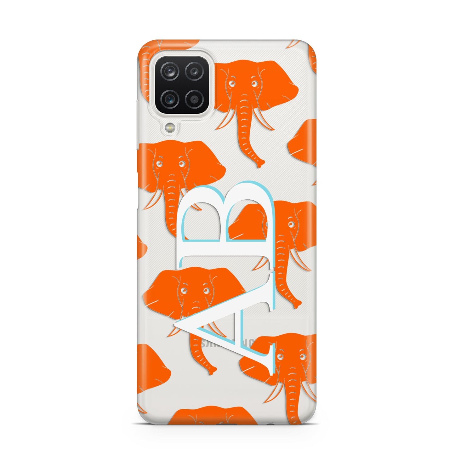 Custom Elephant Initials Samsung A12 Case