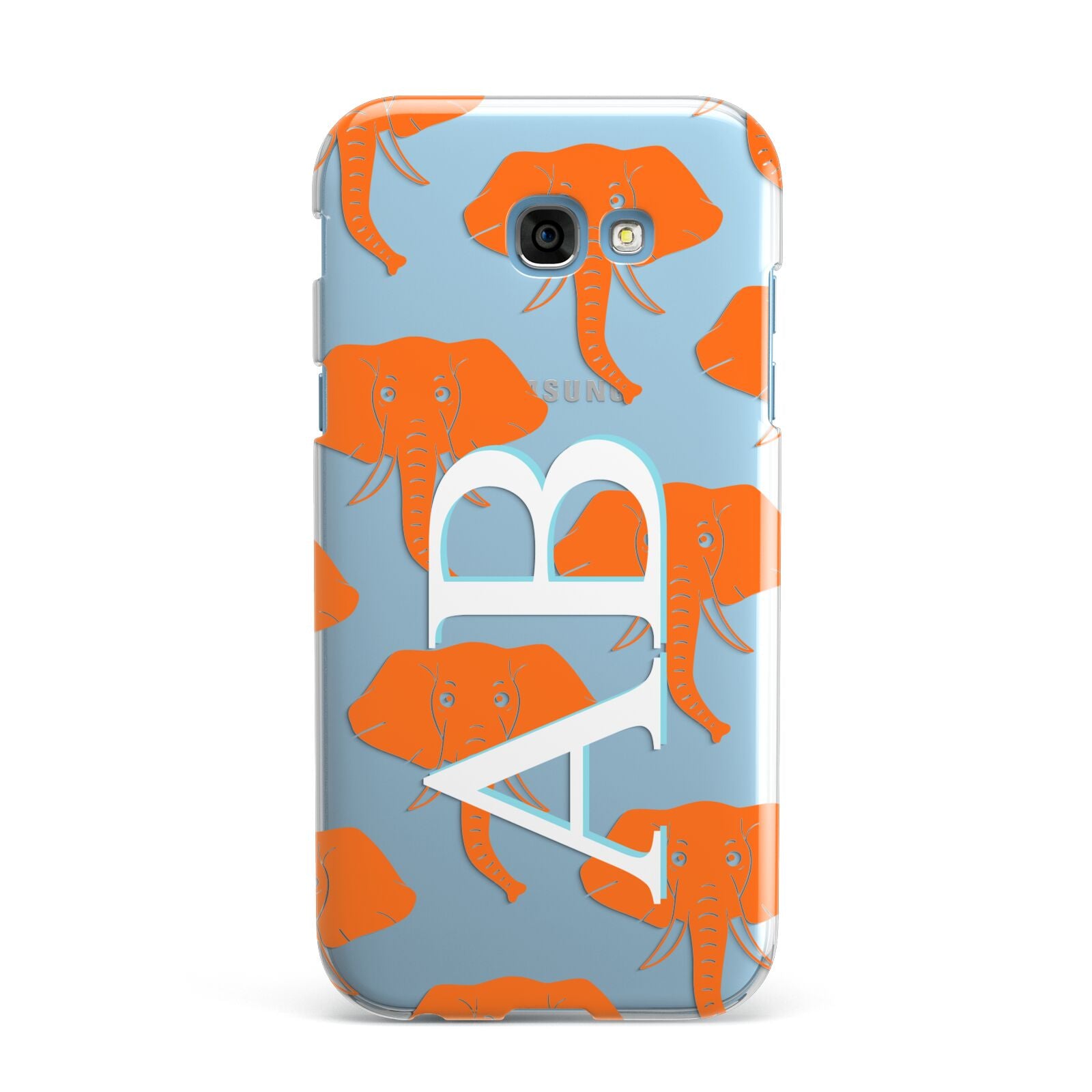 Custom Elephant Initials Samsung Galaxy A7 2017 Case