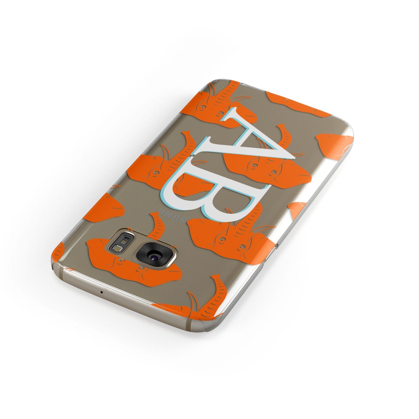 Custom Elephant Initials Samsung Galaxy Case Front Close Up