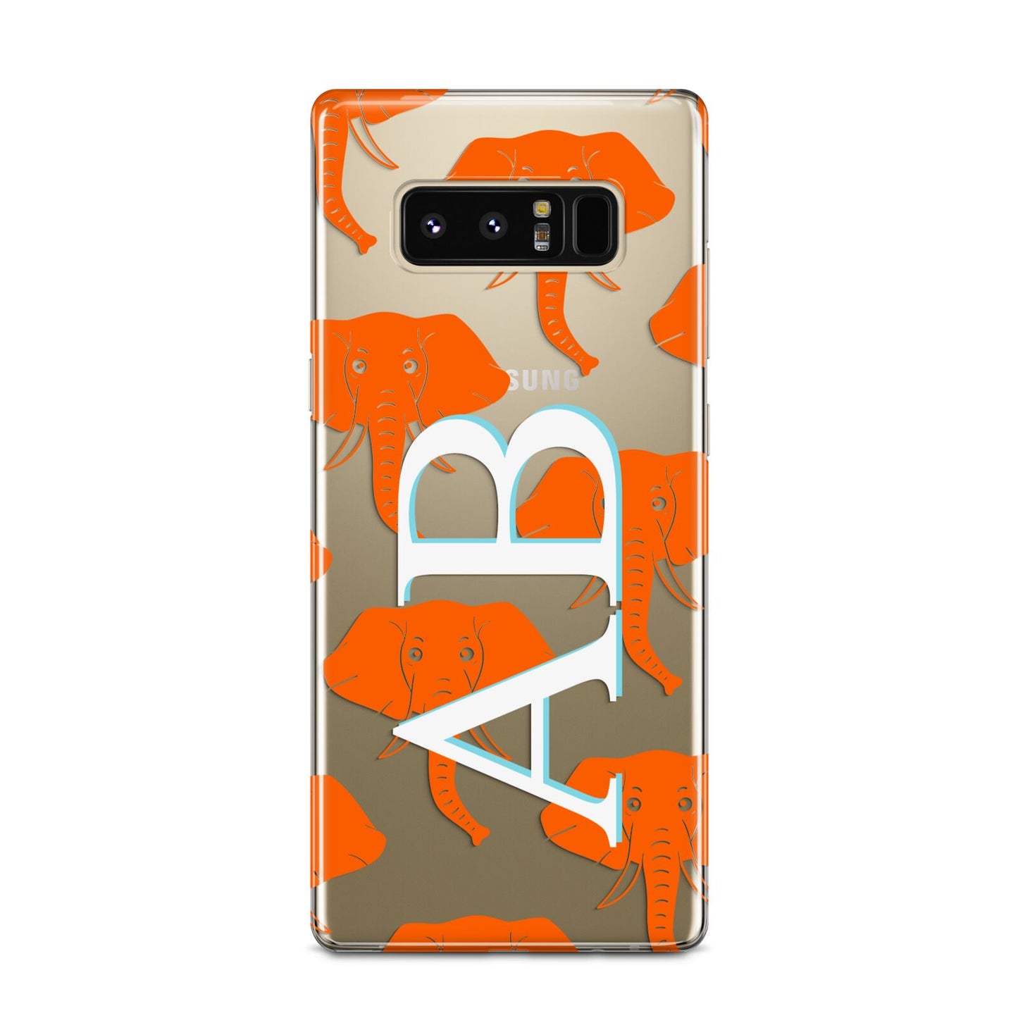 Custom Elephant Initials Samsung Galaxy Note 8 Case