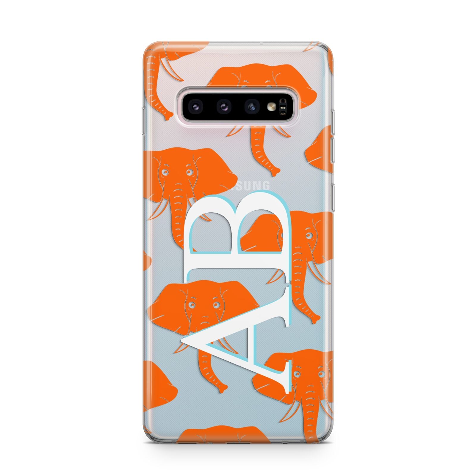 Custom Elephant Initials Samsung Galaxy S10 Plus Case