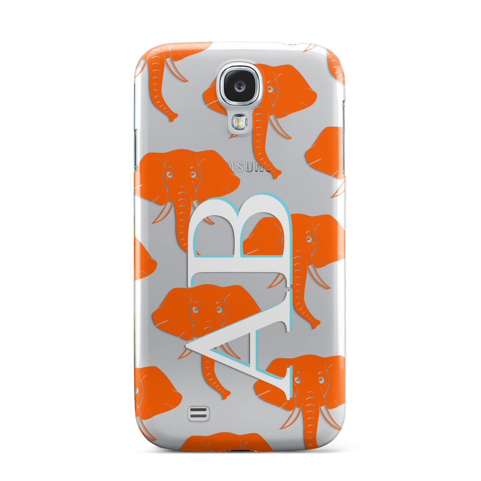 Custom Elephant Initials Samsung Galaxy S4 Case