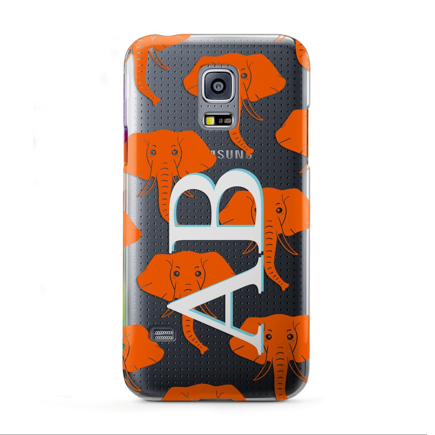 Custom Elephant Initials Samsung Galaxy S5 Mini Case