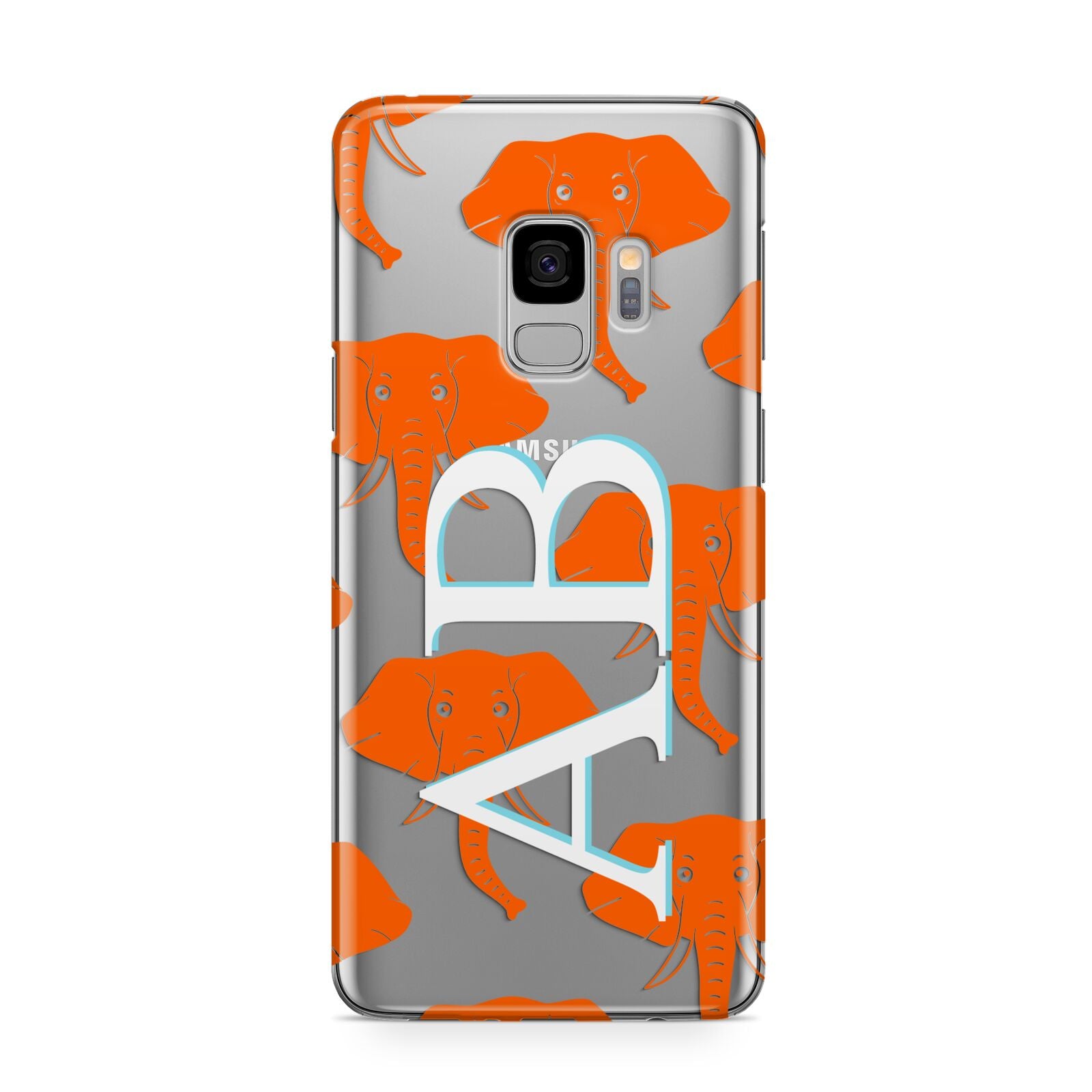 Custom Elephant Initials Samsung Galaxy S9 Case