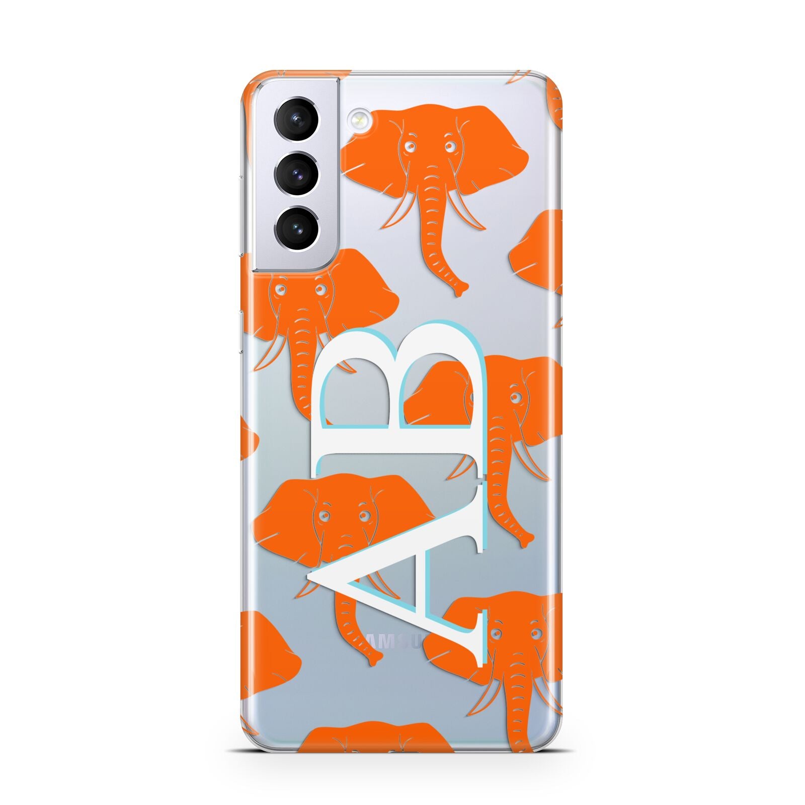 Custom Elephant Initials Samsung S21 Plus Phone Case