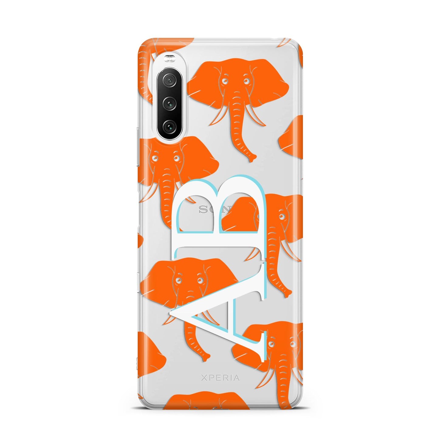 Custom Elephant Initials Sony Xperia 10 III Case