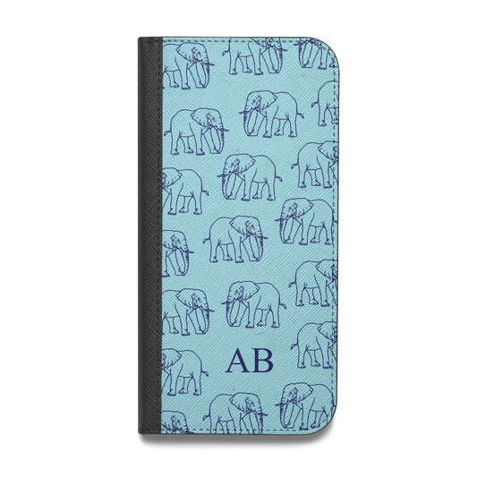 Custom Elephant Vegan Leather Flip iPhone Case