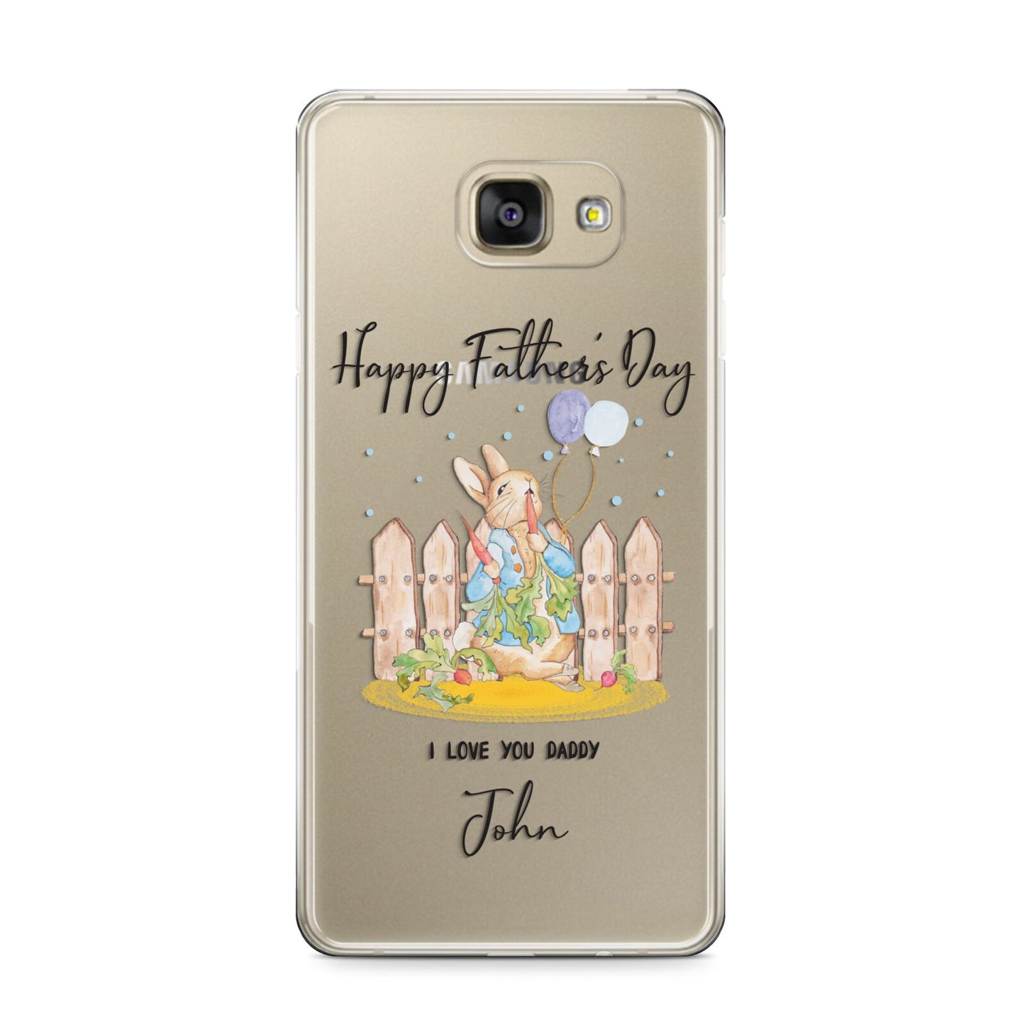 Custom Father s Day Rabbit Samsung Galaxy A9 2016 Case on gold phone