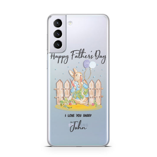 Custom Father s Day Rabbit Samsung S21 Plus Phone Case