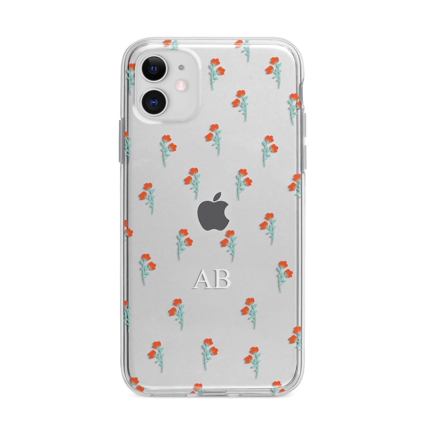 Custom Floral Apple iPhone 11 in White with Bumper Case