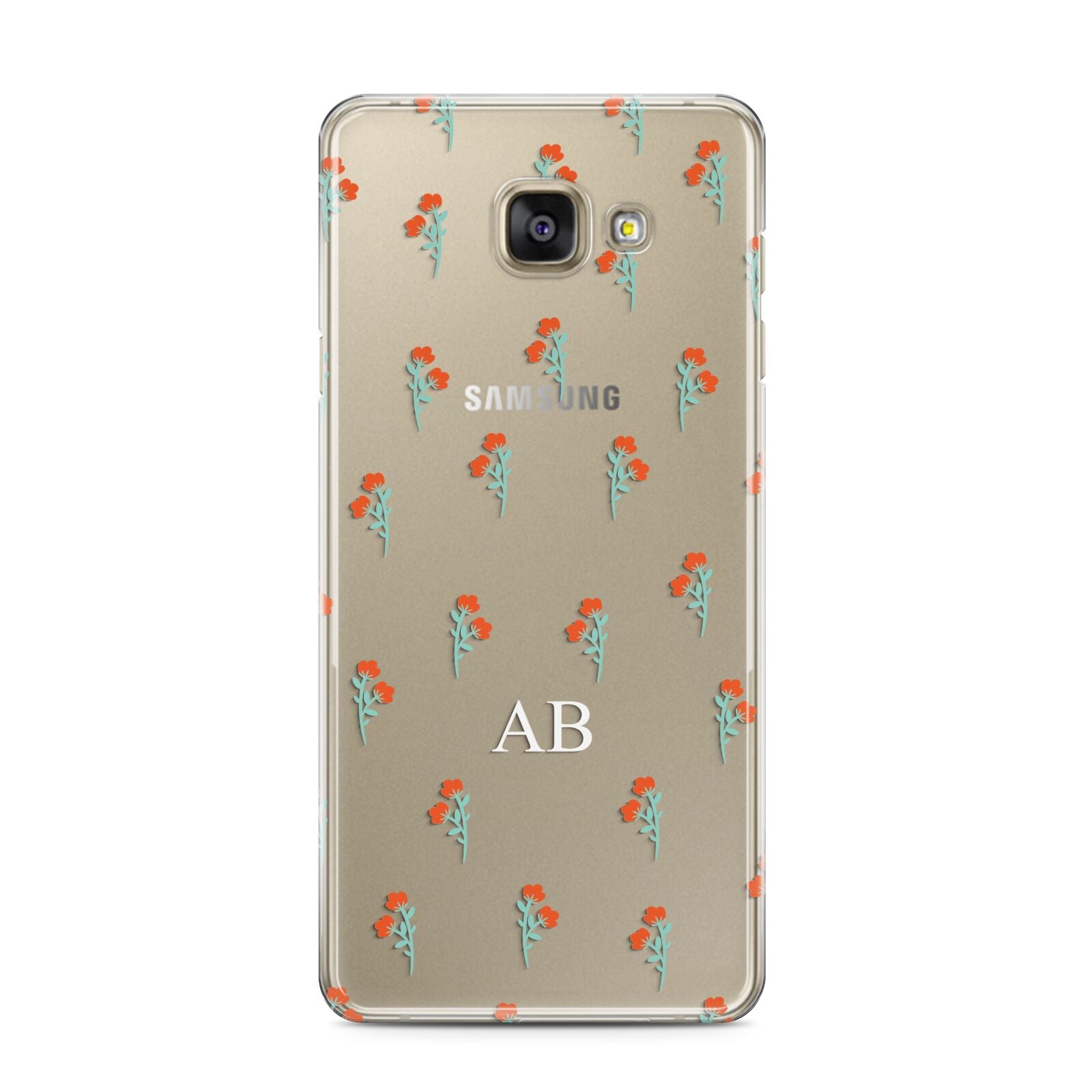 Custom Floral Samsung Galaxy A3 2016 Case on gold phone