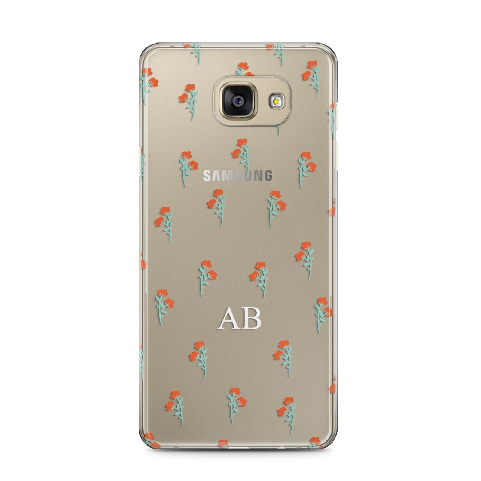 Custom Floral Samsung Galaxy A5 2016 Case on gold phone