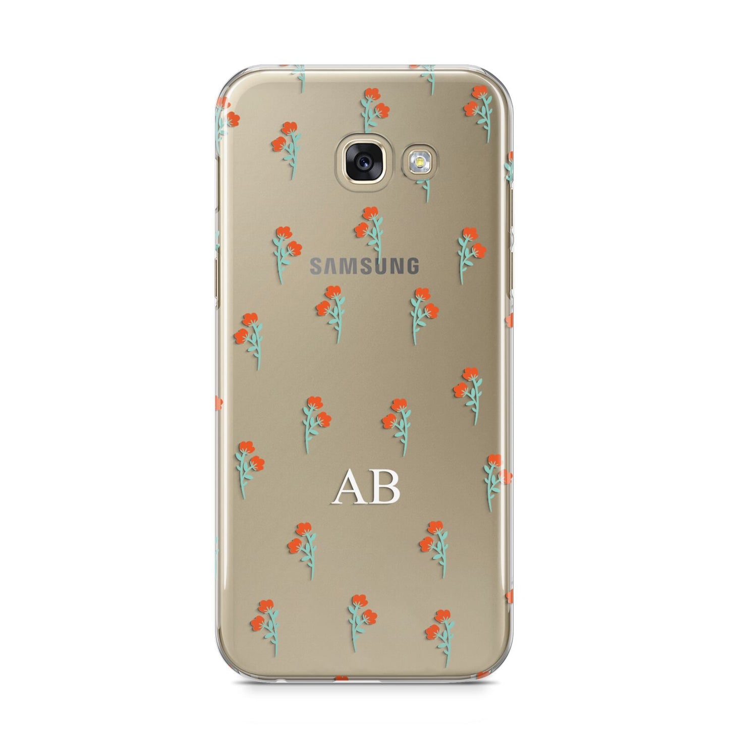 Custom Floral Samsung Galaxy A5 2017 Case on gold phone