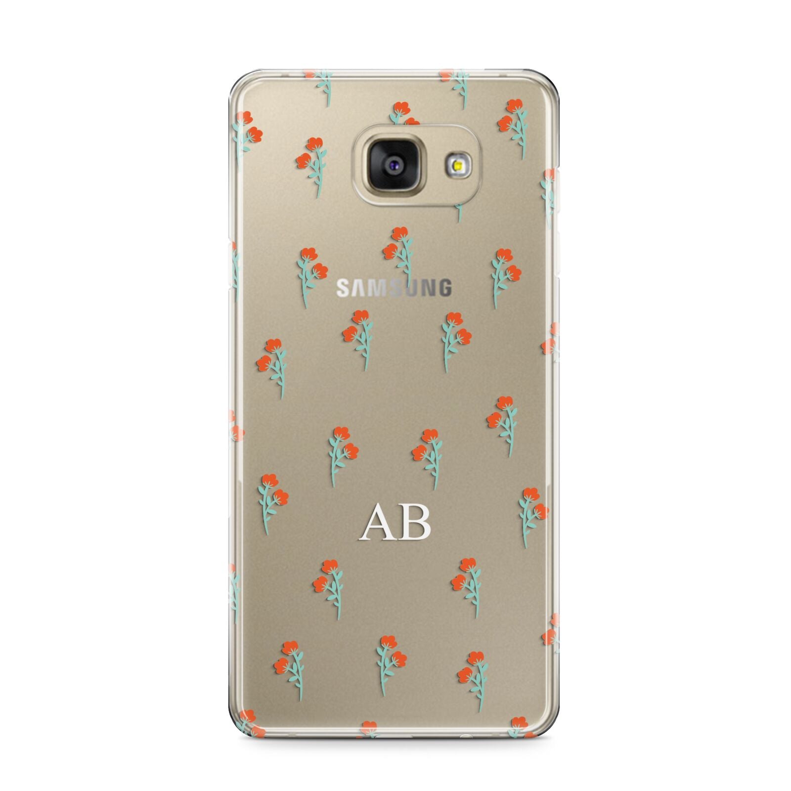 Custom Floral Samsung Galaxy A9 2016 Case on gold phone