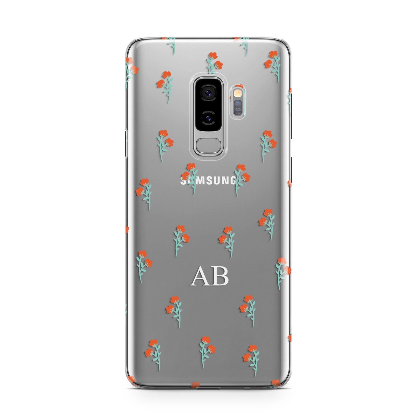 Custom Floral Samsung Galaxy S9 Plus Case on Silver phone