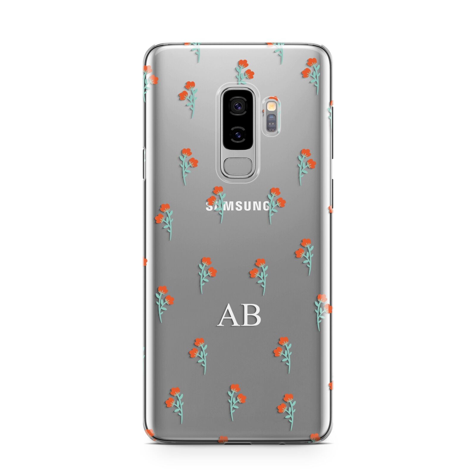 Custom Floral Samsung Galaxy S9 Plus Case on Silver phone