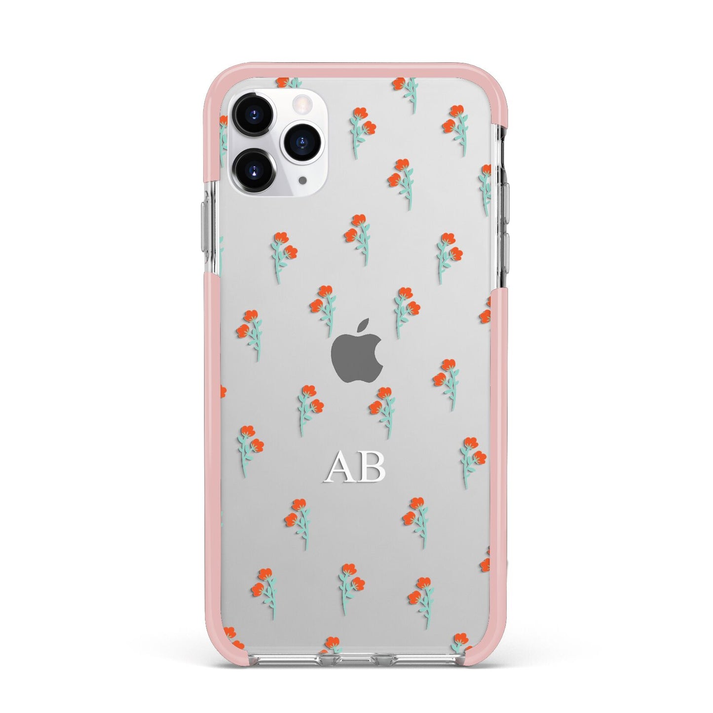 Custom Floral iPhone 11 Pro Max Impact Pink Edge Case