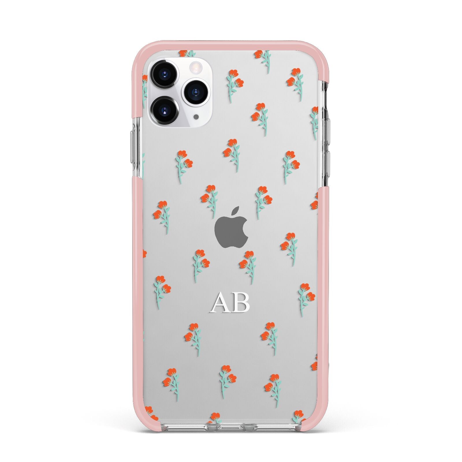 Custom Floral iPhone 11 Pro Max Impact Pink Edge Case