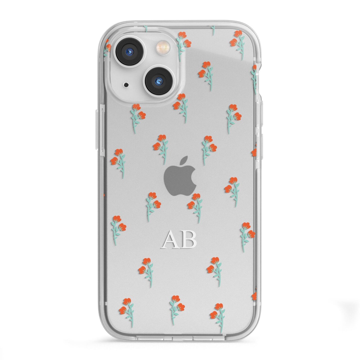 Custom Floral iPhone 13 Mini TPU Impact Case with White Edges