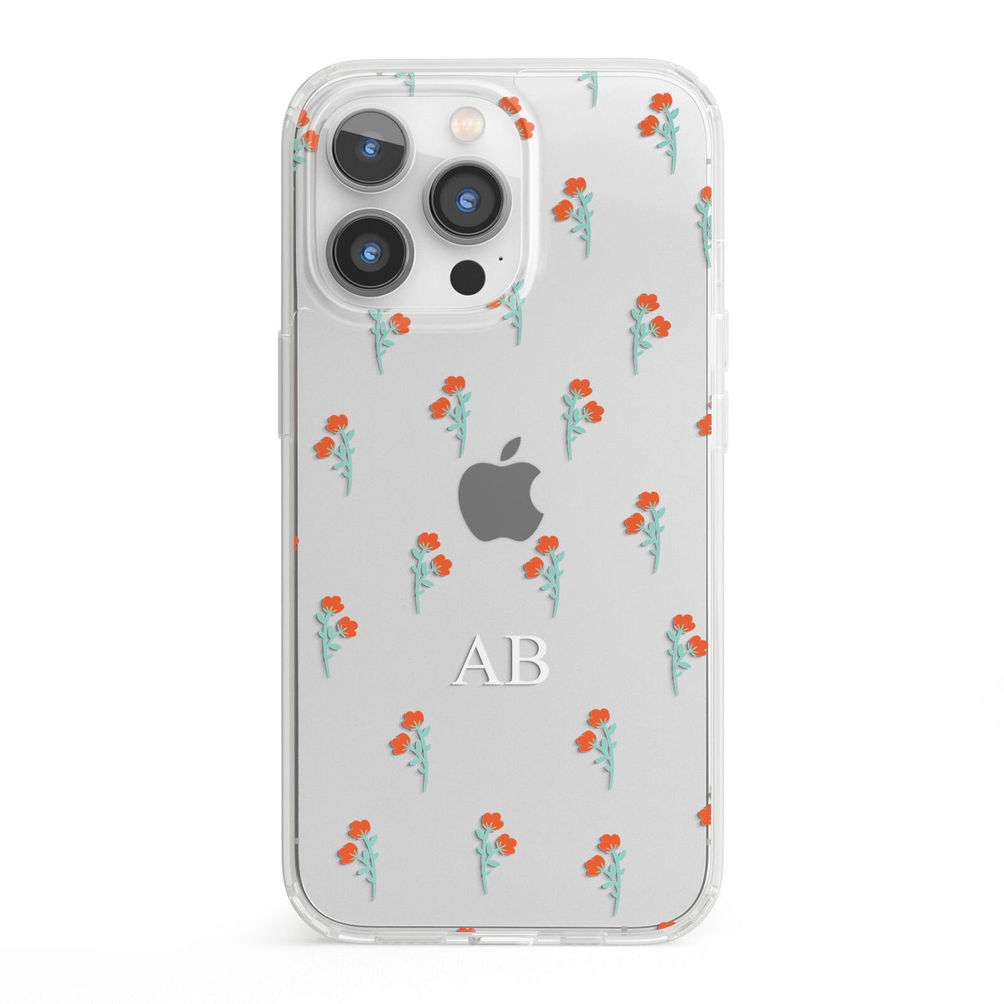 Custom Floral iPhone 13 Pro Clear Bumper Case