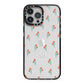 Custom Floral iPhone 13 Pro Max Black Impact Case on Silver phone
