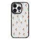 Custom Floral iPhone 14 Pro Black Impact Case on Silver phone