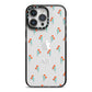 Custom Floral iPhone 14 Pro Max Black Impact Case on Silver phone