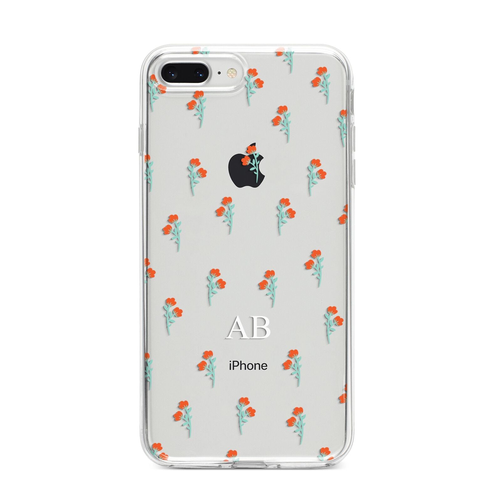 Custom Floral iPhone 8 Plus Bumper Case on Silver iPhone
