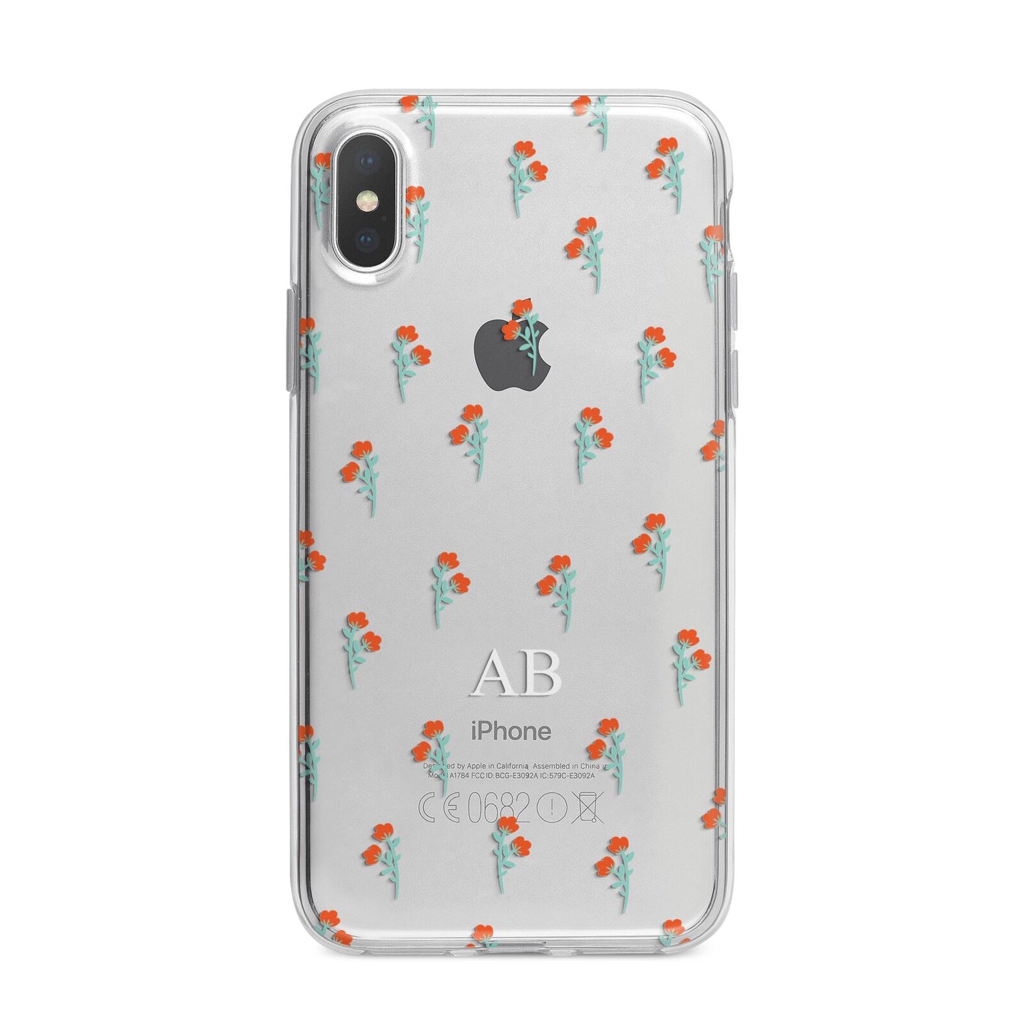 Custom Floral iPhone X Bumper Case on Silver iPhone Alternative Image 1