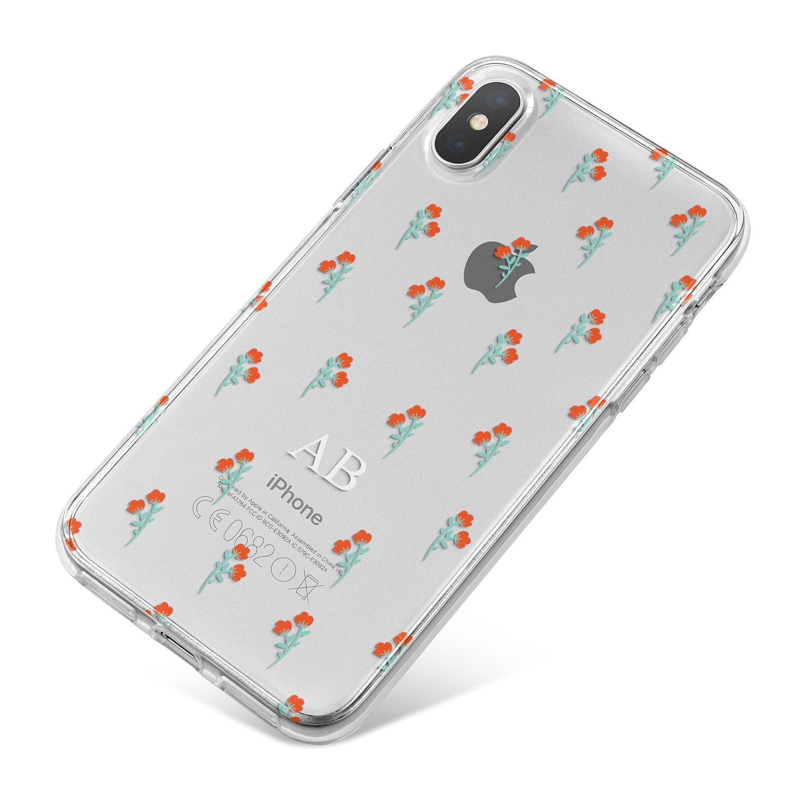 Custom Floral iPhone X Bumper Case on Silver iPhone
