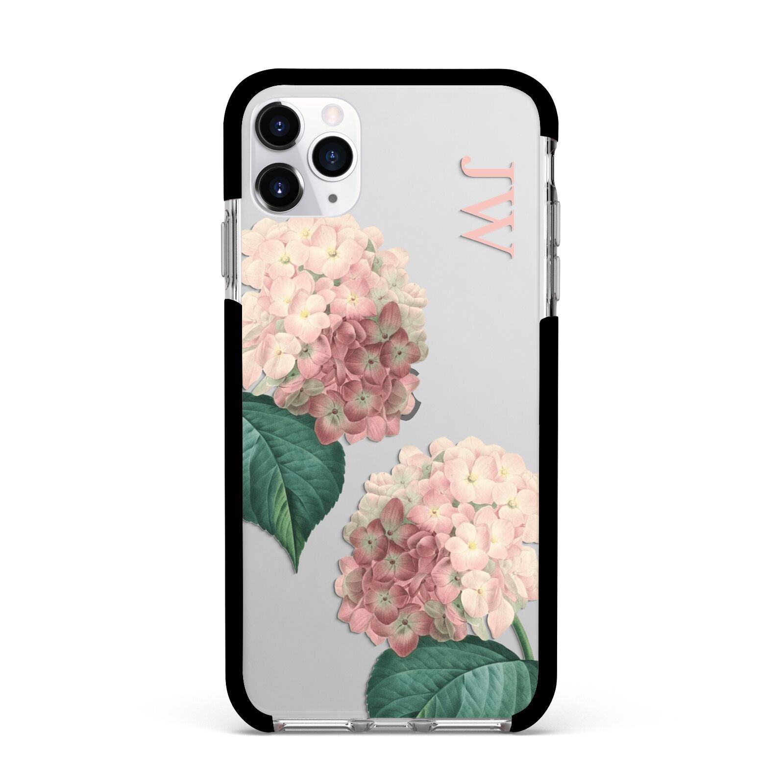 Custom Flower Apple iPhone 11 Pro Max in Silver with Black Impact Case