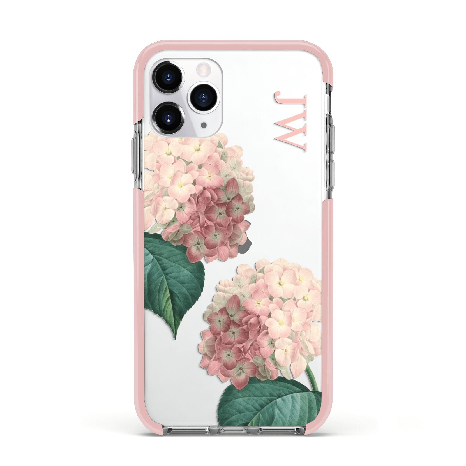 Custom Flower Apple iPhone 11 Pro in Silver with Pink Impact Case