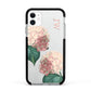 Custom Flower Apple iPhone 11 in White with Black Impact Case